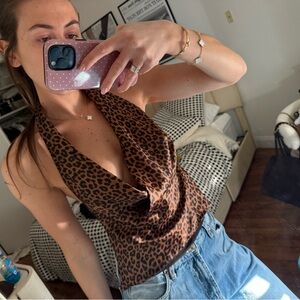 Leopard print halter top